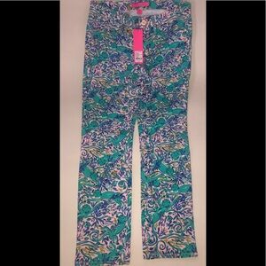 NWT, Lilly Pulitzer South Ocean (Monkey Sea), Skinny Crop pant, sz 2